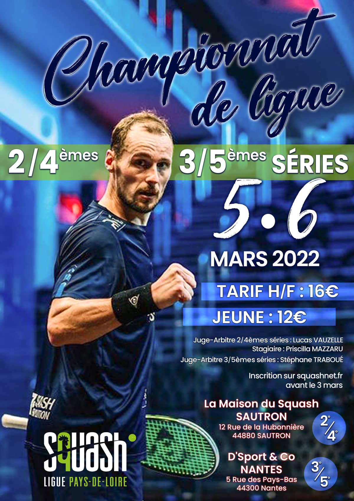 Championnats de Squash de Ligue PDL par Série